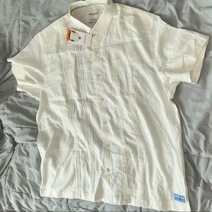 Scotch & Soda White Linen Guayabera Shirt S/S XXL NWT